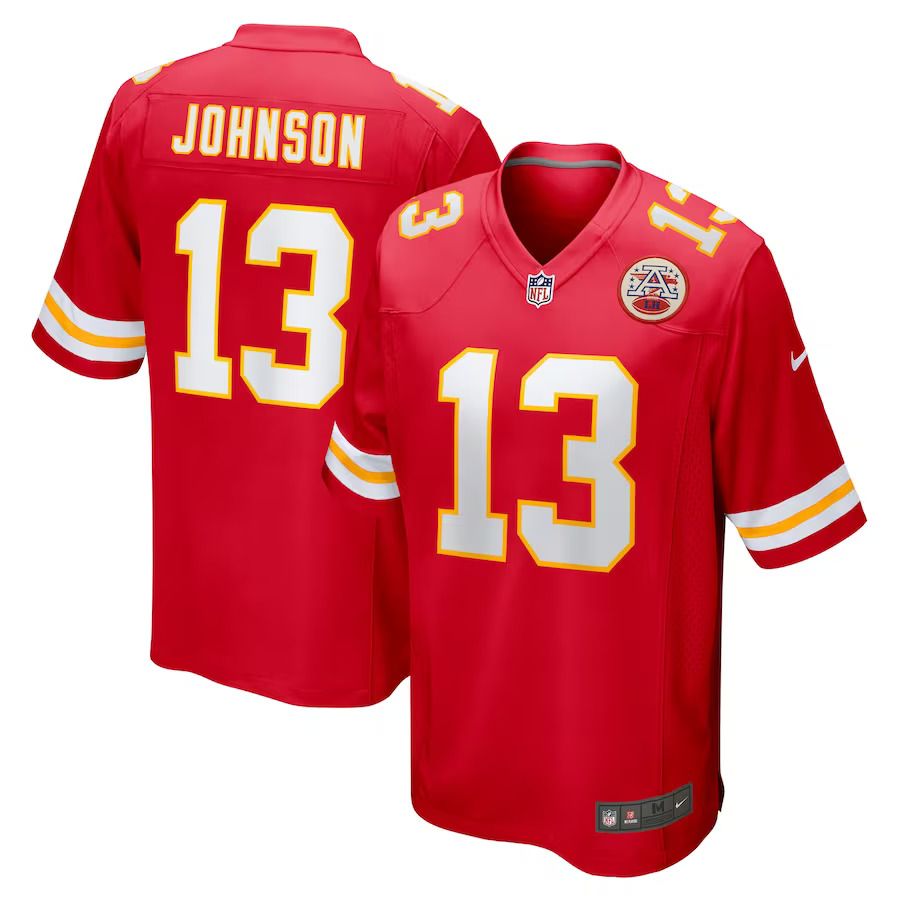 Men Kansas City Chiefs #13 Nazeeh Johnson Nike Red Game Player NFL Jersey